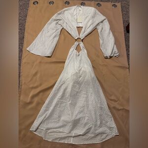 Tularosa White Polka Dot Backless Dress
